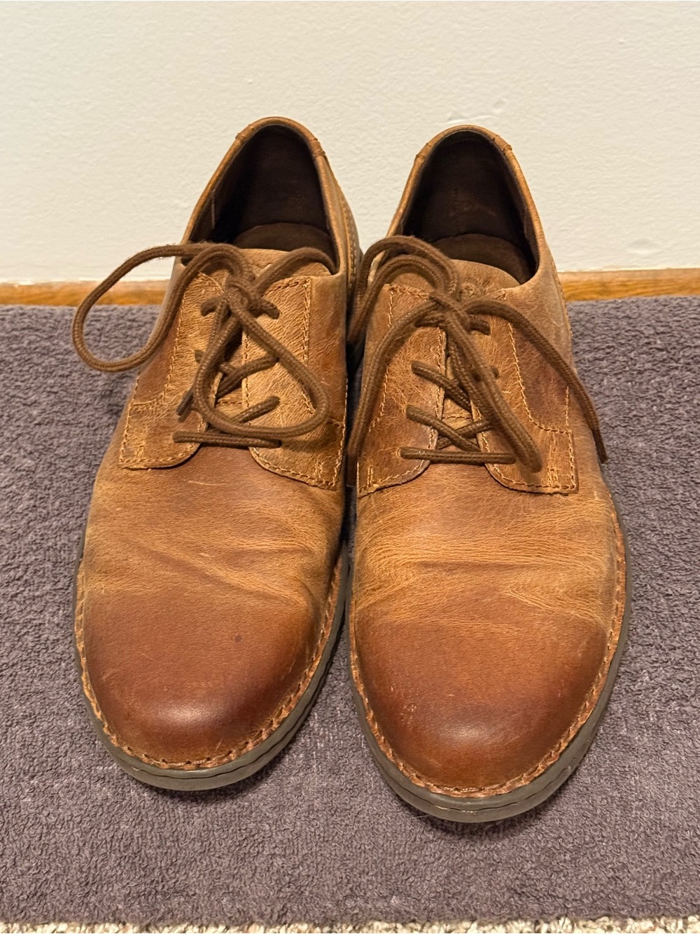 Born Men's Tan & Brown Leather Derby Shoes